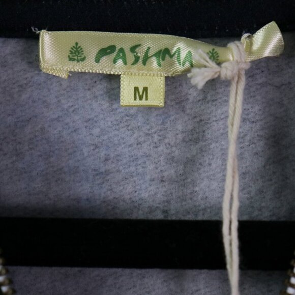 Pashma Arte Hoodie Women’s M Black Blue Cotton Fleece Hand Dyed Print NWT - Picture 3 of 16